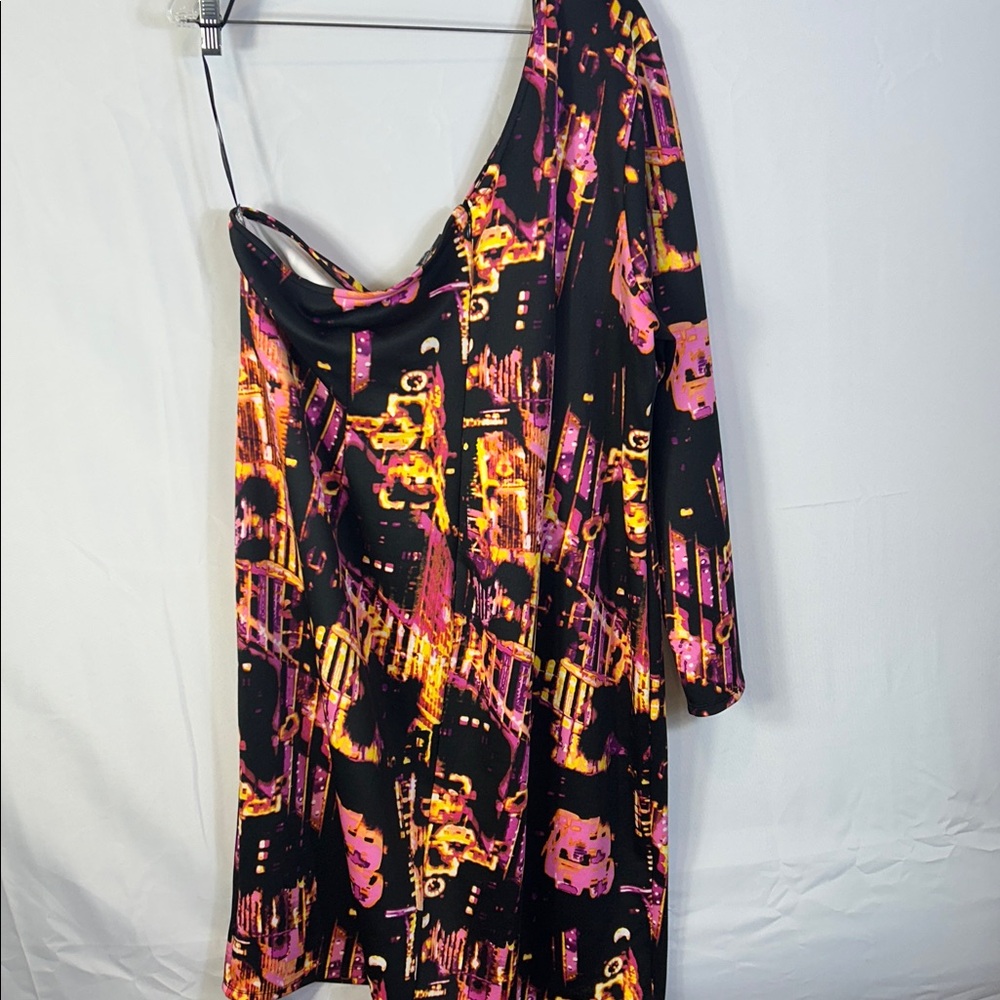 BOLD elements One-Shoulder City Lights Dress with… - image 4